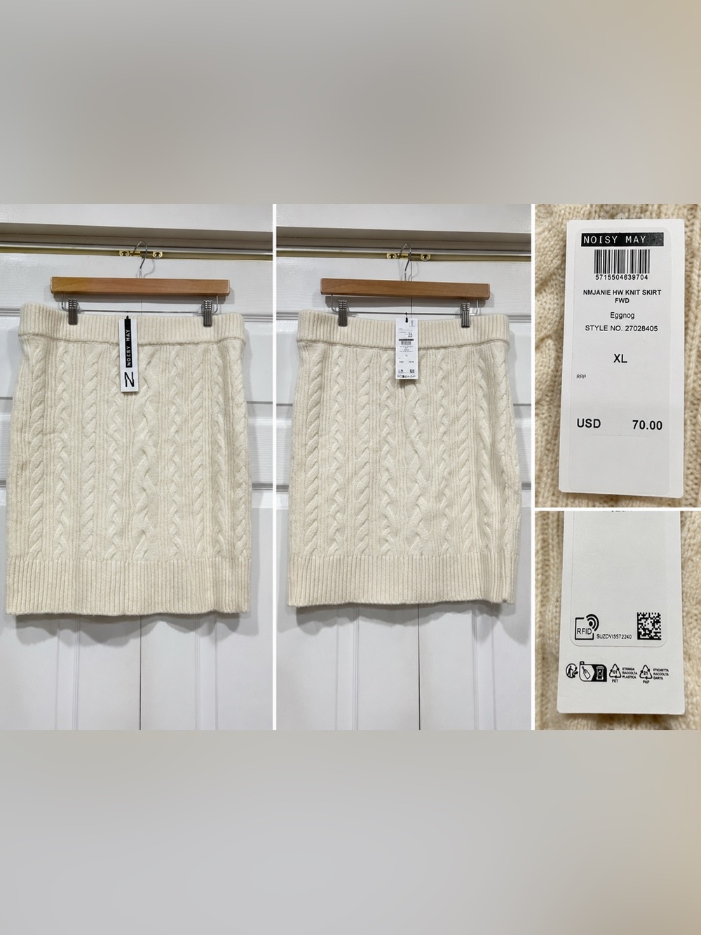 NWT Noisy may cable knit sweater mini skirt XL